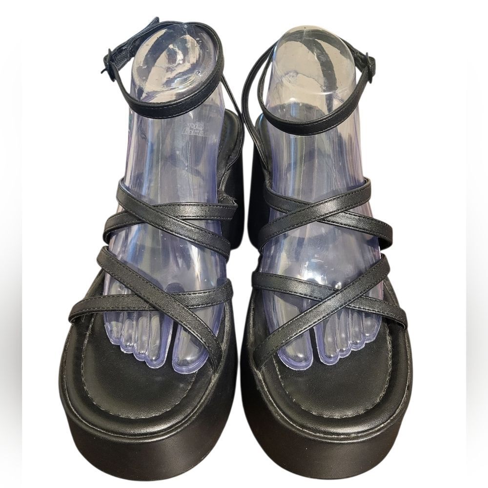 Wild Fable Black Strappy Platform Vegan Leather Womens Sandals, Size 9.5 NEW - Picture 8 of 12